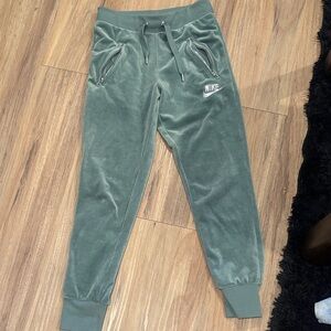 Nike Women’s Olive Green velvet sweats